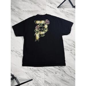 Primitive Skateboarding Rose Letter Graphic Black T Shirt XL #8